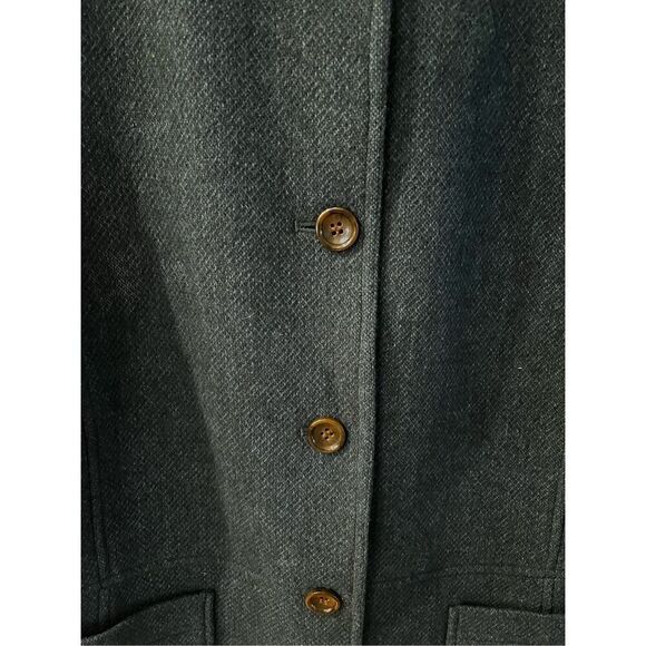 Talbots Green Wool Blend Nehru Collar Jacket Blazer sz 12 EUC - Picture 3 of 8